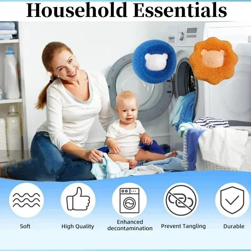 Pet Hair Reusable Ball Laundry Filter