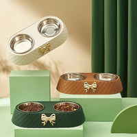Large capacity feeding double bowl