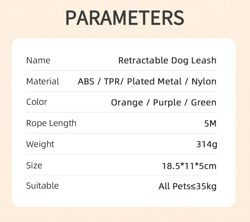 ROJECO 5M Automatic Dog Leash